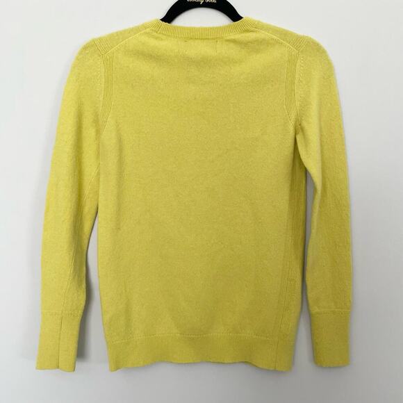 Banana Republic Sweater Crew Neck Fine Italian Yarn Knit Top Yellow XS - Picture 2 of 6